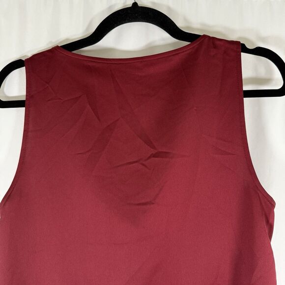 J. Crew Blouse Women's Small Burgundy Sleeveless Draped Neckline Lightweight - Picture 9 of 11